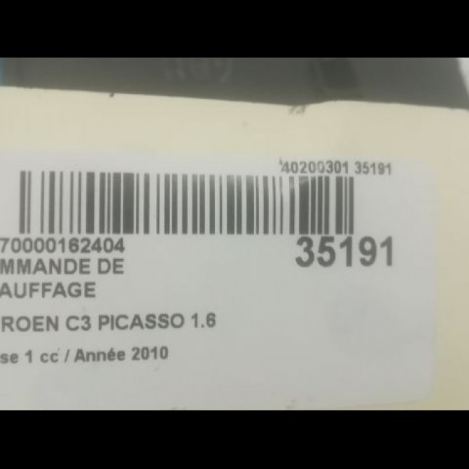 Commande de chauffage occasion CITROEN C3 PICASSO Phase 1 02-2009->08-2012 1.6 HDi 90ch 6452Q3 3