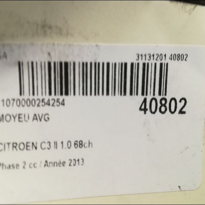 Moyeu avg occasion CITROEN C3 II Phase 2 03-2013->12-2016 1.0 68ch 335086 3