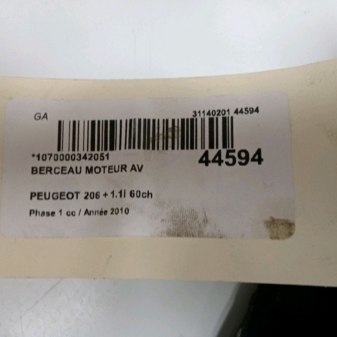 Berceau moteur avant occasion PEUGEOT 206 + Phase 1 03-2009->05-2013 1.1i 60ch 3502Z6 2