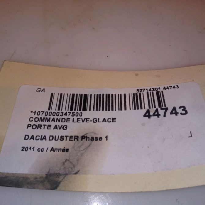 Commande lève-glace porte avant gauche occasion DACIA DUSTER Phase 1 03-2010->12-2013 8200602227 4