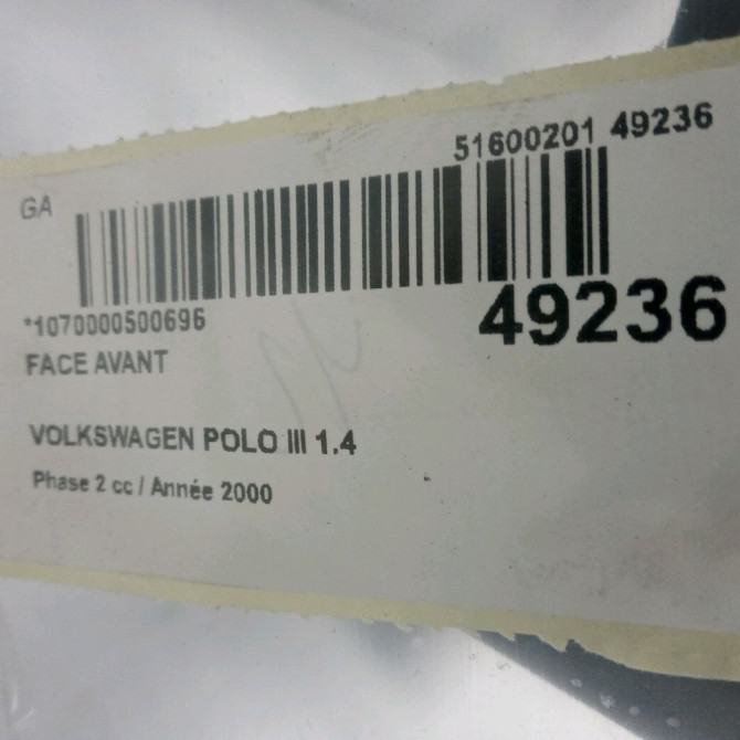 Face avant occasion VOLKSWAGEN POLO III Phase 2 11-1999->12-2001 1.4 16v 6N0805594L 2