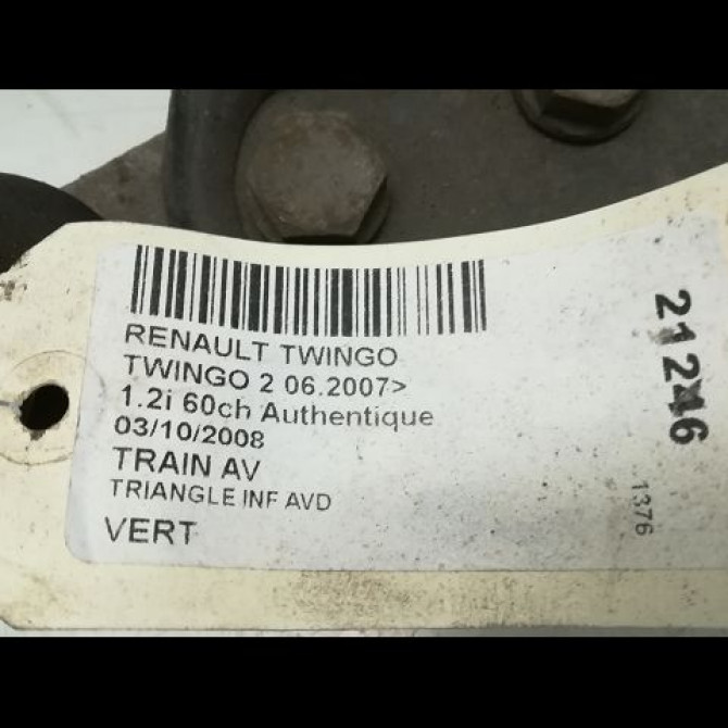 Triangle inf avd occasion RENAULT TWINGO II Phase 1 06-2007->11-2011 1.2i 60ch 8200942396 3