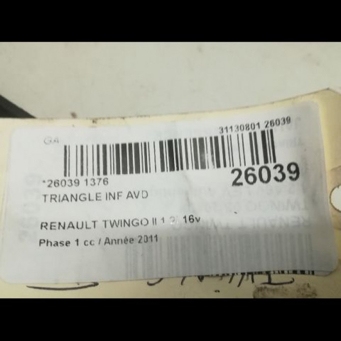 Triangle inf avd occasion RENAULT TWINGO II Phase 1 06-2007->11-2011 1.2i 16v 75ch 8200942396 3