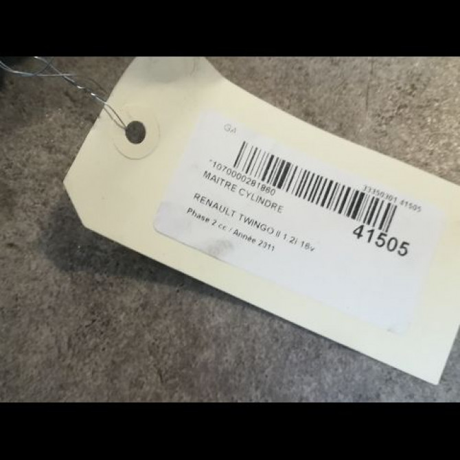 Maitre cylindre occasion RENAULT TWINGO II Phase 2 12-2011->12-2014 1.2i 16v 75ch 7701209642 3