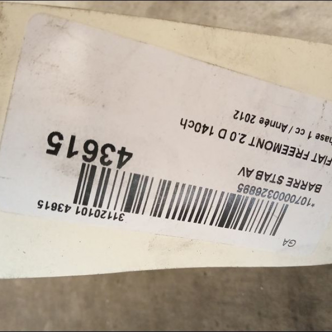 Barre stab av occasion FIAT FREEMONT Phase 1 04-1995->04-1999 2.0 D 140ch K68065028AA 2