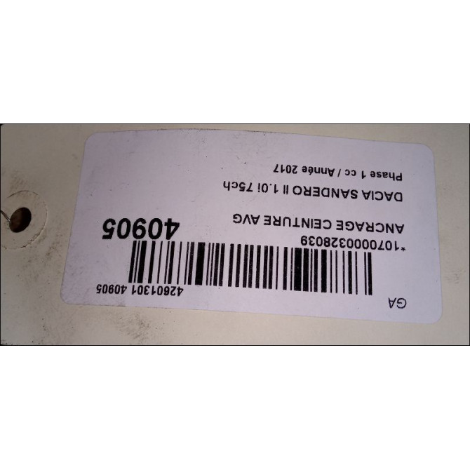 Bouton de warning occasion DACIA SANDERO II Phase 1 10-2012->... 1.0i 75ch 252100502R 2