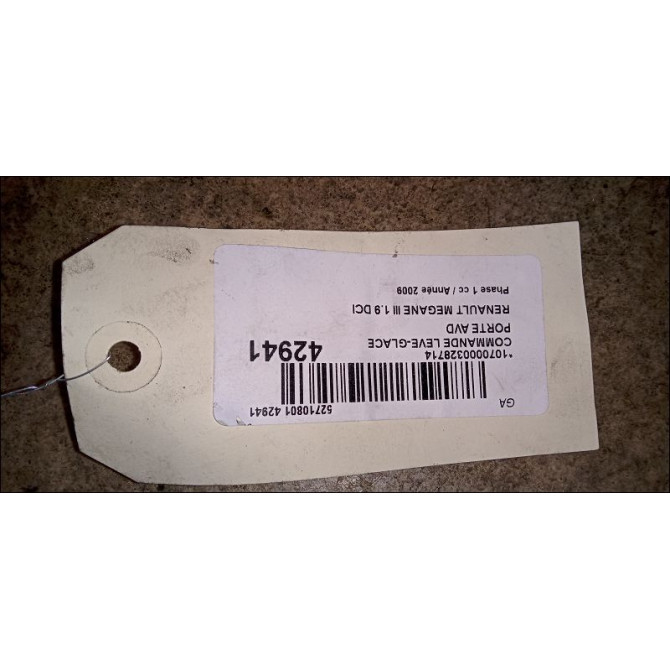 Commande lève-glace porte avant droite occasion RENAULT MEGANE III Phase 1 11-2008->01-2012 1.9 DCI 130ch 2