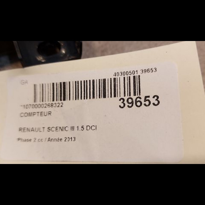 Compteur occasion RENAULT SCENIC III Phase 2 12-2011->03-2013 1.5 DCI 110ch 248109981R 3