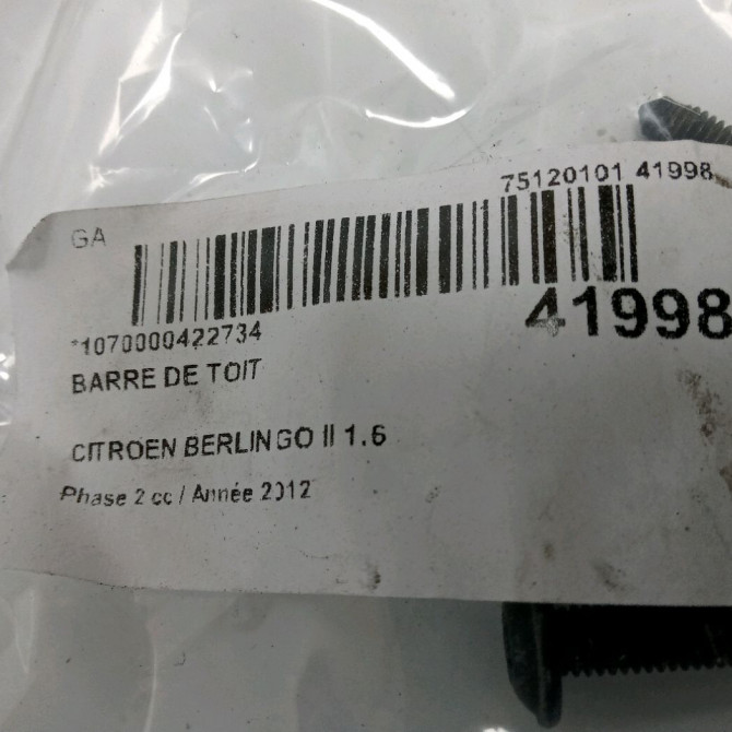 Barre de toit occasion CITROEN BERLINGO II Phase 2 02-2012->09-2015 1.6 HDI 90ch 2