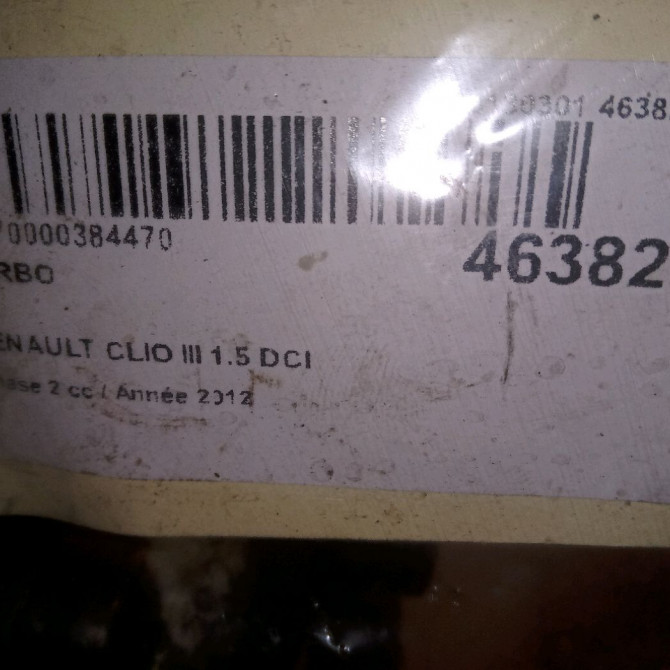 Turbo occasion RENAULT CLIO III Phase 2 03-2009->12-2014 1.5 DCI 85ch 7701478939 7