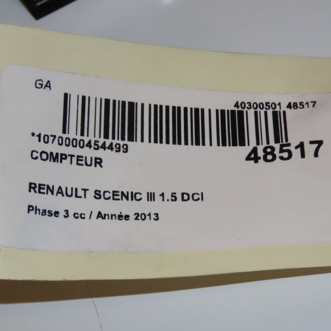 Compteur occasion RENAULT SCENIC III Phase 3 04-2013->... 1.5 DCI 110ch 248109981R 4