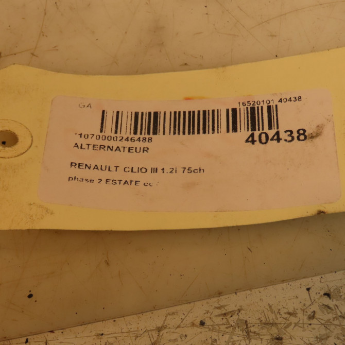 Alternateur occasion RENAULT CLIO III phase 2 ESTATE 03-2009->12-2014 1.2i 75ch 8200718724 4