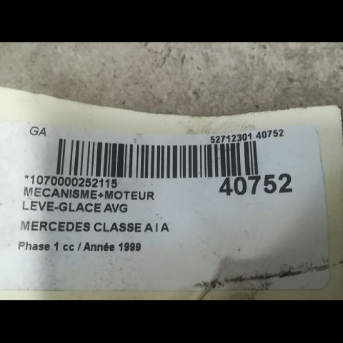 Mecanisme+moteur leve-glace avg occasion MERCEDES CLASSE A I Phase 1 01-1998->03-2001 A 170 CDI 1687201146 3