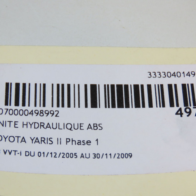 Unité hydraulique ABS occasion TOYOTA YARIS II Phase 1 12-2005->11-2009 1.3 VVT-i 440500D041 6