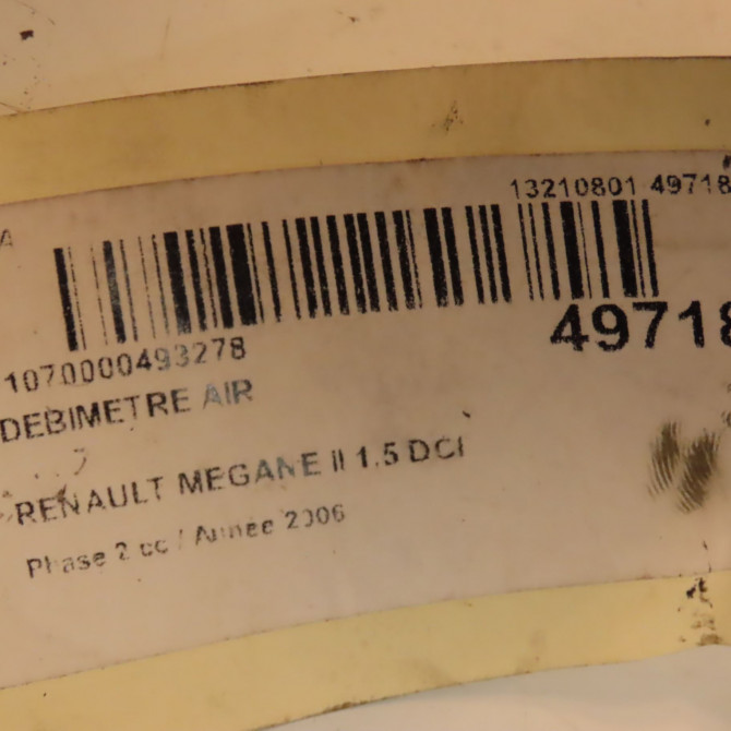 Debimetre air occasion RENAULT MEGANE II Phase 2 01-2006->06-2009 1.5 DCI 105ch 5