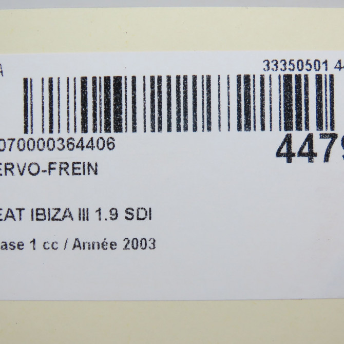 Servo-frein occasion SEAT IBIZA III Phase 1 03-2002->03-2006 1.9 SDI 6Q1614106T 6