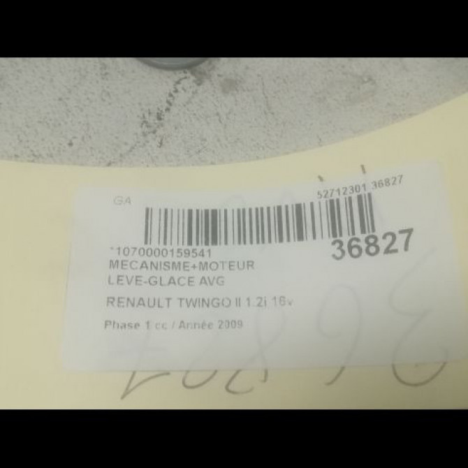 Mecanisme+moteur leve-glace avg occasion RENAULT TWINGO II Phase 1 06-2007->11-2011 1.2i 16v 75ch 8200388658 3