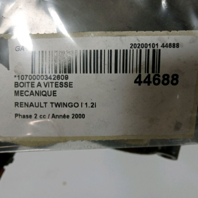Boîte à vitesse mecanique occasion RENAULT TWINGO I Phase 2 08-1998->08-2000 1.2i 60ch 7701706337 5