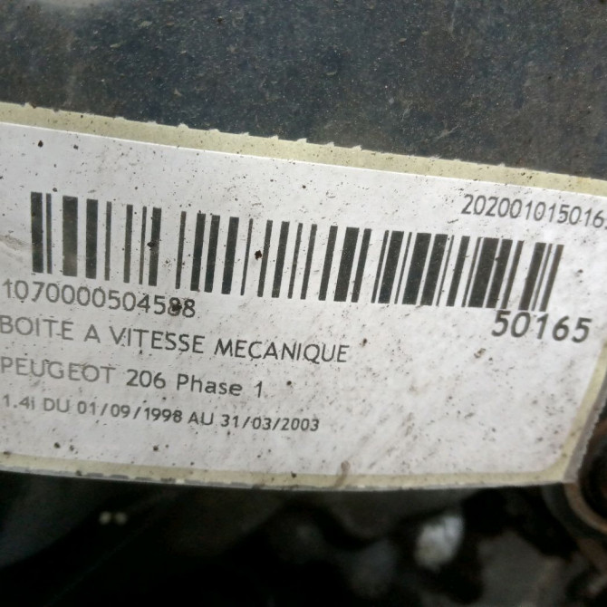 Boîte à vitesse mecanique occasion PEUGEOT 206 Phase 1 09-1998->03-2009 1.4i 2222C5 5