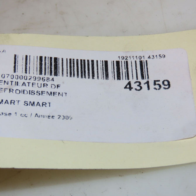 Ventilateur de refroidissement occasion SMART 146 Phase 1 04-1995->04-1999 0.8 CDI 45ch 2009323 3