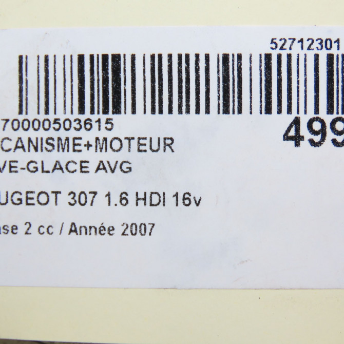 Mecanisme+moteur leve-glace avg occasion PEUGEOT 307 Phase 2 06-2005->03-2008 1.6 HDI 16v 110ch 9221K0 7