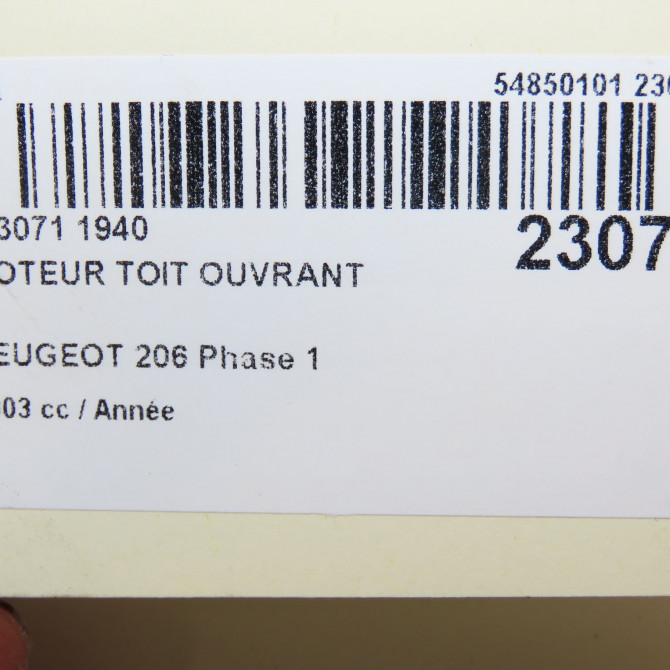 Moteur toit ouvrant occasion PEUGEOT 206 Phase 1 09-1998->03-2009 7