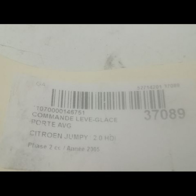 Commande lève-glace porte avant gauche occasion CITROEN JUMPY I Phase 2 01-2004->12-2006 2.0 HDi 95ch 6554WH 3