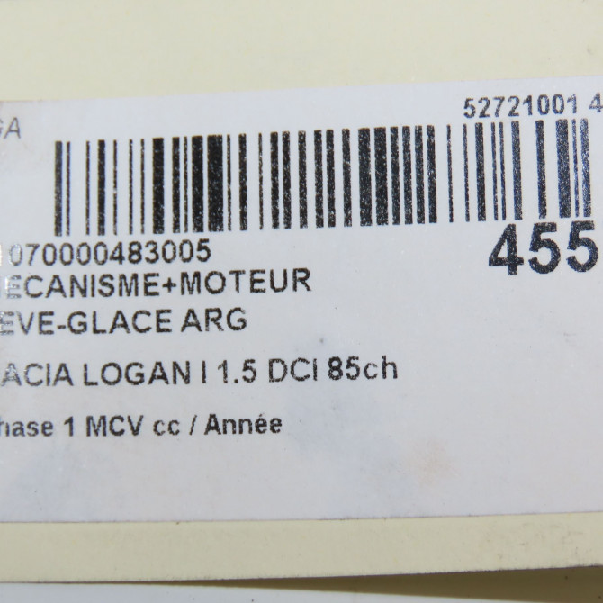 Mecanisme+moteur leve-glace arg occasion DACIA LOGAN I Phase 1 MCV 01-2007->10-2008 1.5 DCI 85ch 8200901104 5
