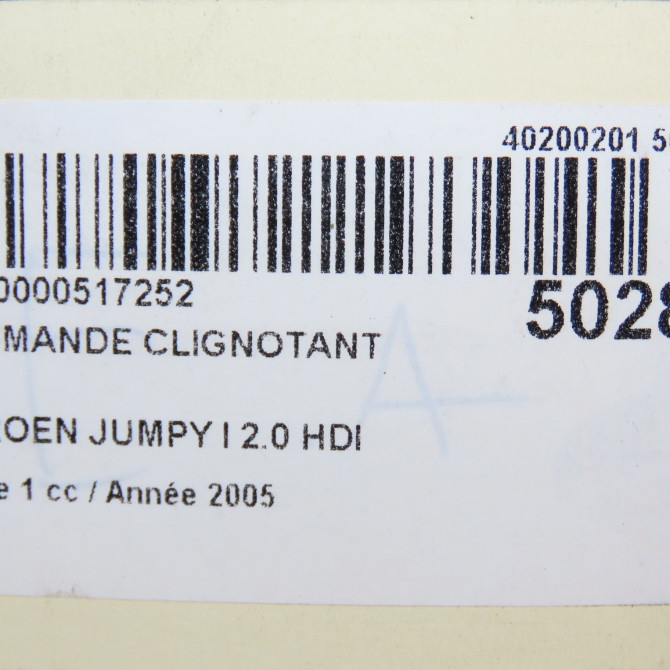 Commande clignotant occasion CITROEN JUMPY I Phase 1 09-1995->12-2003 2.0 HDI 95ch 6