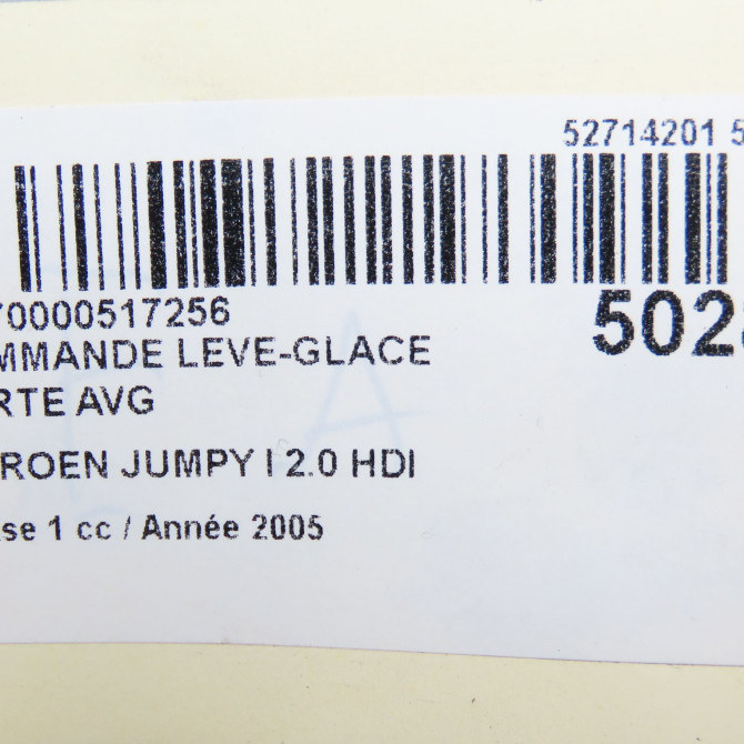 Commande lève-glace porte avant gauche occasion CITROEN JUMPY I Phase 1 09-1995->12-2003 2.0 HDI 95ch 6554WH 5