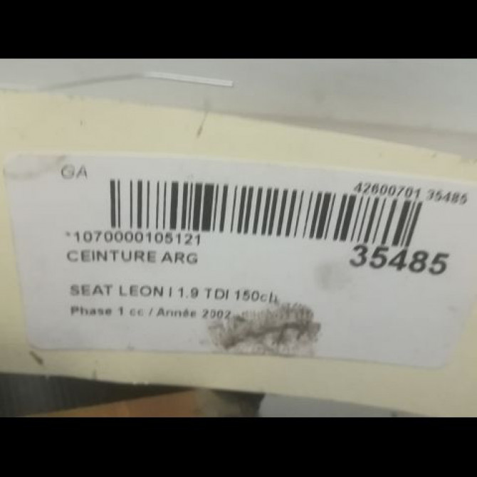 Ceinture arrière gauche occasion SEAT LEON I Phase 1 04-2000->10-2006 1.9 TDI 150ch 1M0857805HEV 4
