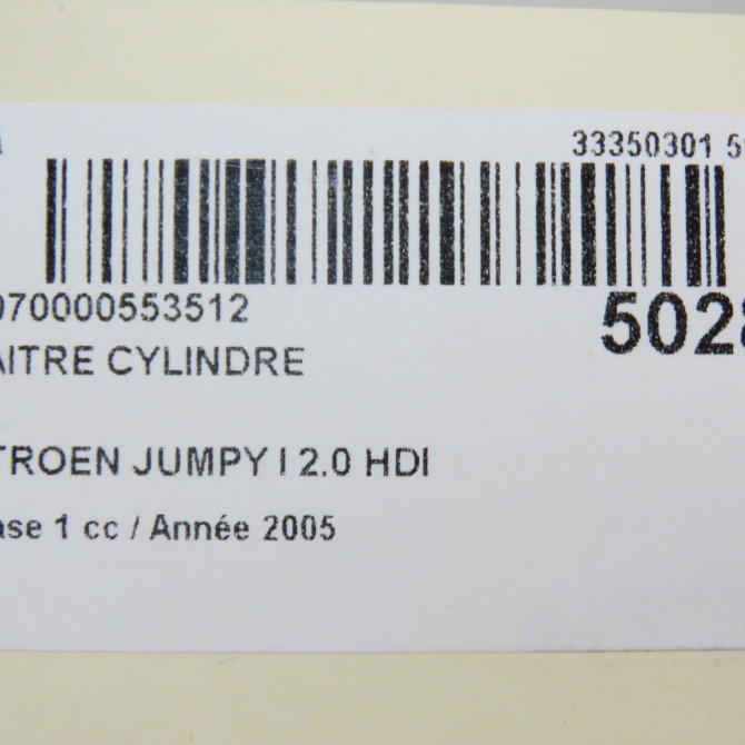 Maitre cylindre occasion CITROEN JUMPY I Phase 1 09-1995->12-2003 2.0 HDI 95ch 4601K1 5