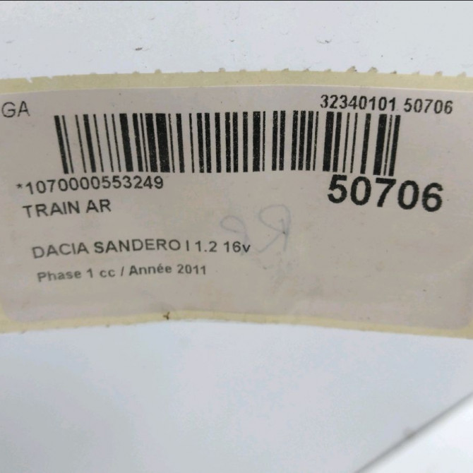 Train arrière occasion DACIA SANDERO I Phase 1 06-2008->10-2012 1.2 16v 75ch 555011466R 3