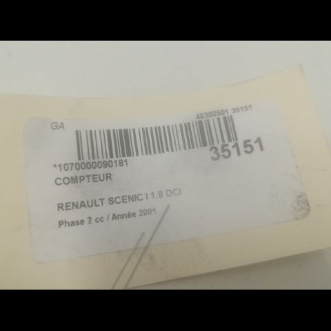 Compteur occasion RENAULT SCENIC I Phase 2 08-1999->06-2003 1.9 DCI 100ch 8200038777 3