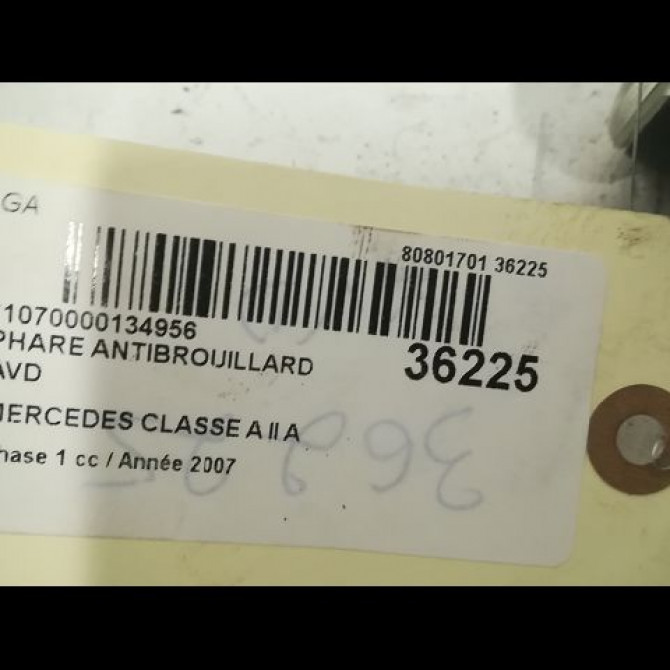 Phare antibrouillard avant droit occasion MERCEDES CLASSE A II Phase 1 12-2004->04-2008 A 180 CDI 1698201656 3