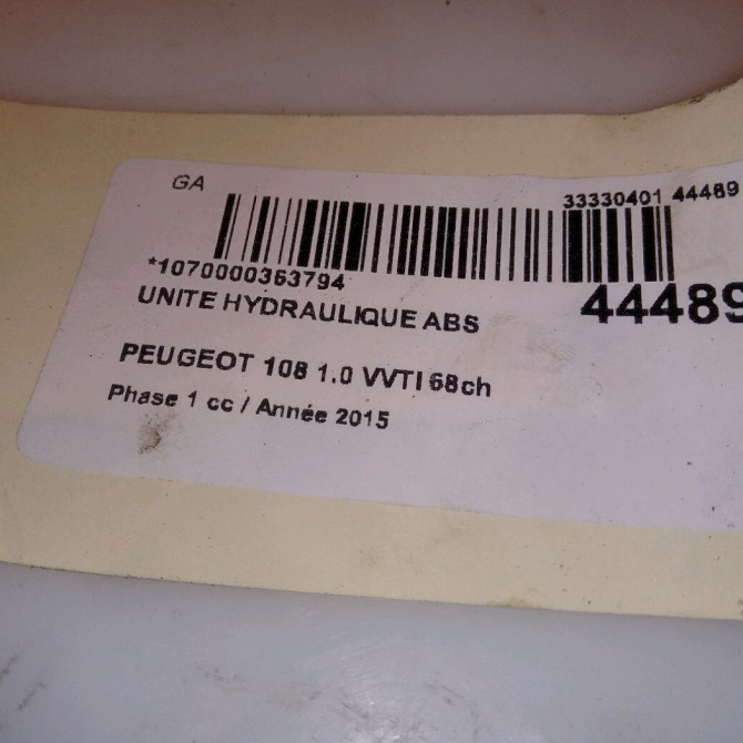 Unité hydraulique ABS occasion PEUGEOT 108 Phase 1 06-2014->... 1.0 VVTI 68ch 1611918680 4