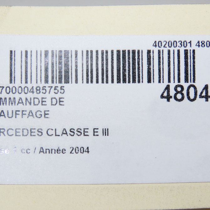 Commande de chauffage occasion MERCEDES CLASSE E III Phase 1 03-2002->06-2006 E270 CDI 177ch 2118300385 7