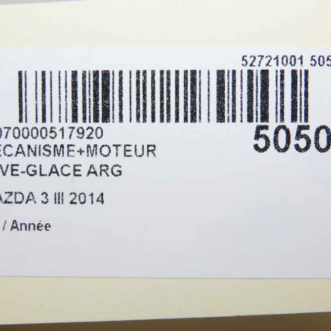 Mecanisme+moteur leve-glace arg occasion MAZDA 3 III phase 1 09-2013->... BHN973590A 5