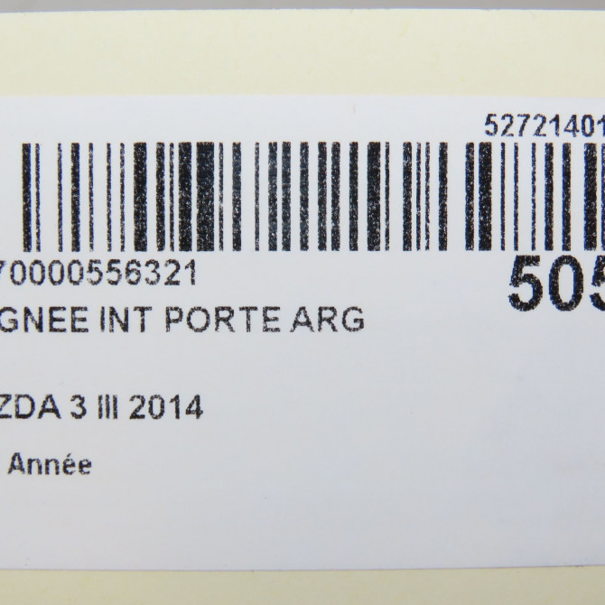 Poignee int porte arg occasion MAZDA 3 III phase 1 09-2013->... BHP259330D 4