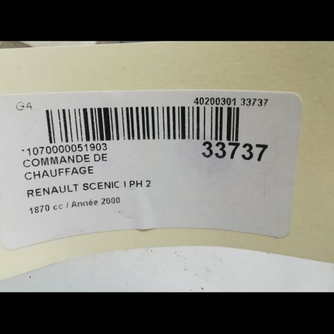 Commande de chauffage occasion RENAULT SCENIC I Phase 2 08-1999->06-2003 1.9dCi Pack Clim 4