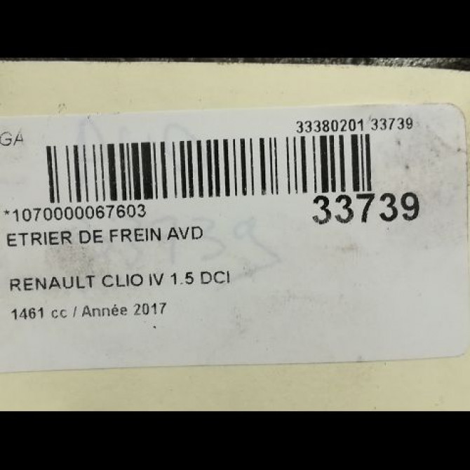 Etrier de frein avant droit occasion RENAULT CLIO IV Phase 1 07-2012->... 1.5 DCI 90ch 410014752R 4