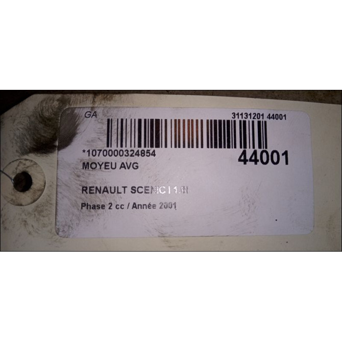 Moyeu avg occasion RENAULT SCENIC I Phase 2 08-1999->06-2003 1.6i 107ch 402027463R 3