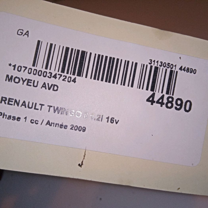 Moyeu avd occasion RENAULT TWINGO II Phase 1 06-2007->11-2011 1.2i 16v 75ch 402027463R 4