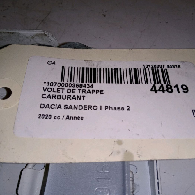 Volet de trappe carburant occasion DACIA SANDERO II Phase 2 02-2017->... 788304252R 2