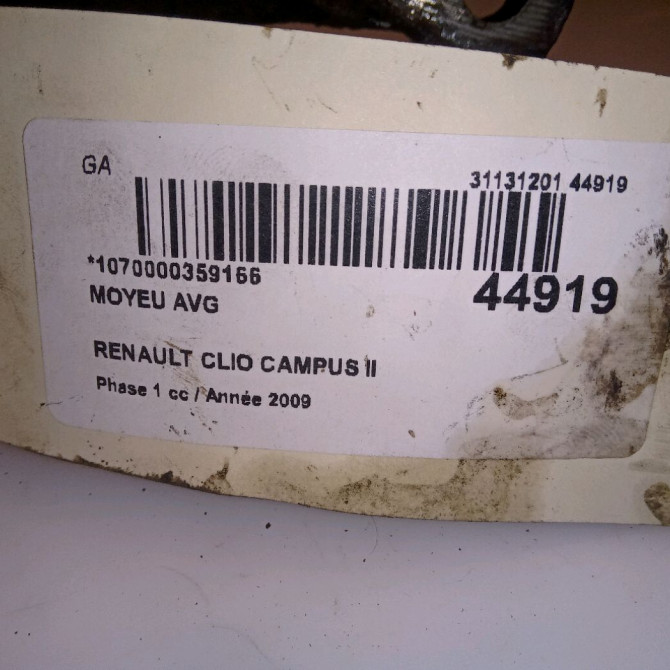 Moyeu avg occasion RENAULT CLIO CAMPUS II Phase 1 07-2006->07-2009 1.5 DCI 65ch 402027463R 4