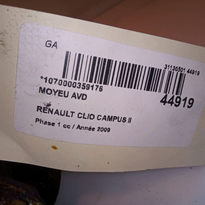 Moyeu avd occasion RENAULT CLIO CAMPUS II Phase 1 07-2006->07-2009 1.5 DCI 65ch 402027463R 4