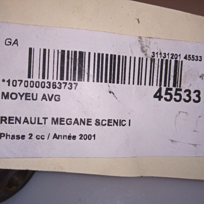 Moyeu avg occasion RENAULT MEGANE SCENIC I Phase 2 08-1999->06-2003 1.9 DCI 402027463R 4