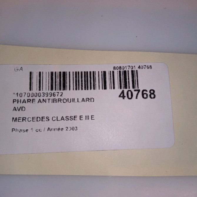 Phare antibrouillard avant droit occasion MERCEDES CLASSE E III Phase 1 03-2002->06-2006 E 320 CDI 204ch 2118200656 4