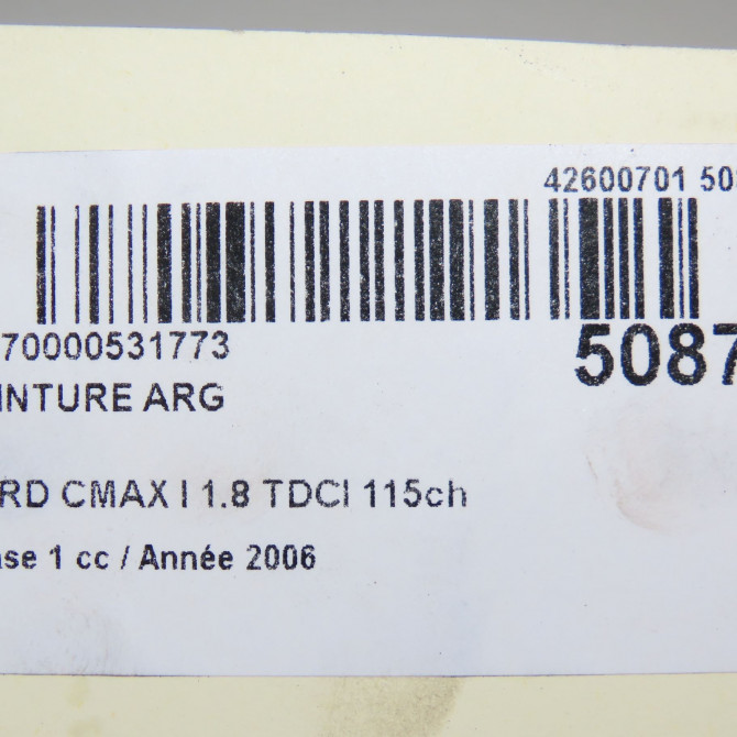 Ceinture arrière gauche occasion FORD CMAX I Phase 1 09-2003->03-2007 1.8 TDCI 115ch 1503773 6