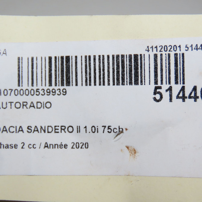 Autoradio occasion DACIA SANDERO II Phase 1 04-1995->04-1999 1.0i 75ch 280210478R 5